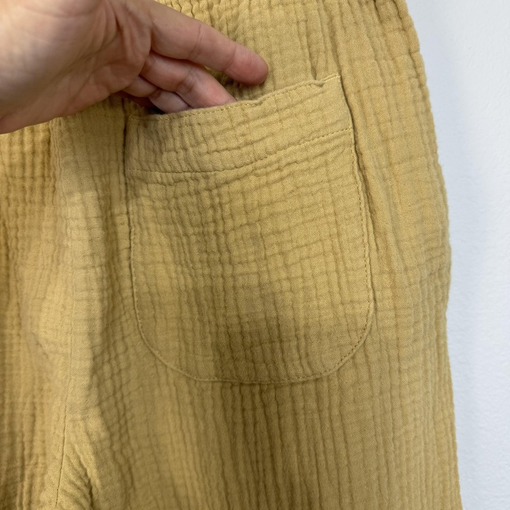 Madewell Pants Women's Medium Yellow Cotton Gauze Pull On Relaxed Cropped SU21 - Picture 8 of 15